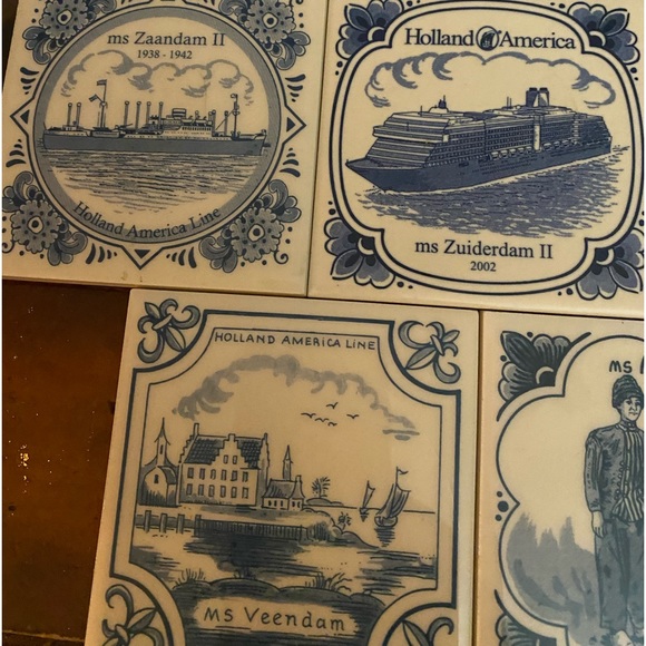 HOLLAND AMERICA CRUISE LINE Ceramic Tiles Tray Serving 11 tiles Delft - Picture 4 of 9